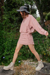 Heavy Poly Stretch Woven Fleece Oversize Skort