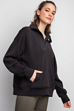 Modal Poly Span Quarter Zip Mock Neck Pullover