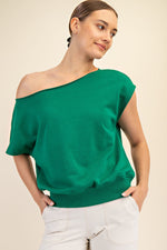 French Terry Off Shoulder Top