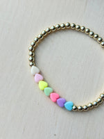 Mini Heart Bracelet Color Y2K Beaded Bracelets Heart Jewlery: Petite