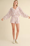 Lightweight Patchwork Print Jacket: Patchwork / L