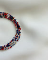 4th of July RWB Beaded Stretchy Bracelets