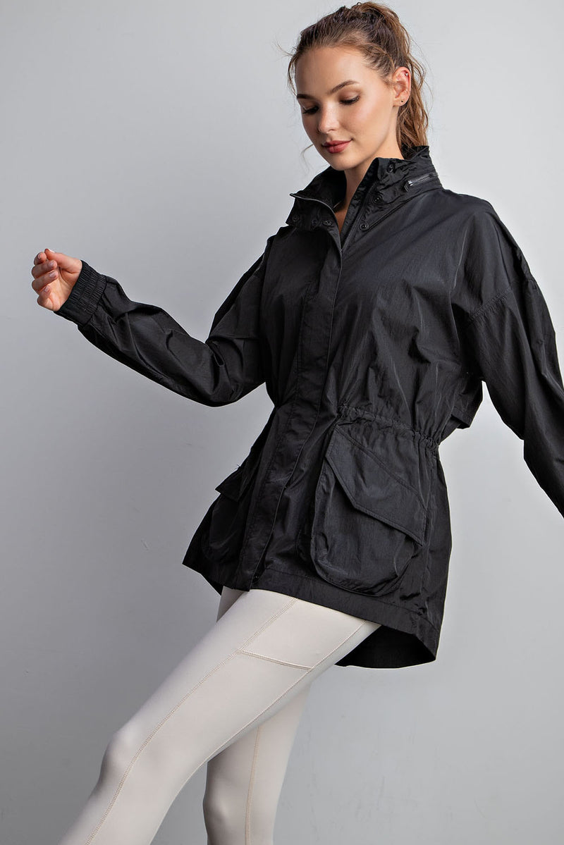 Parachute Long Sleeves Zipper Jacket