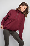 Modal Poly Span Quarter Zip Mock Neck Pullover