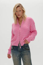 Bea Cable Knit Zip Up Sweater