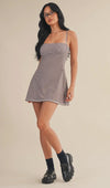 Gingham Print Sweetheart Dress