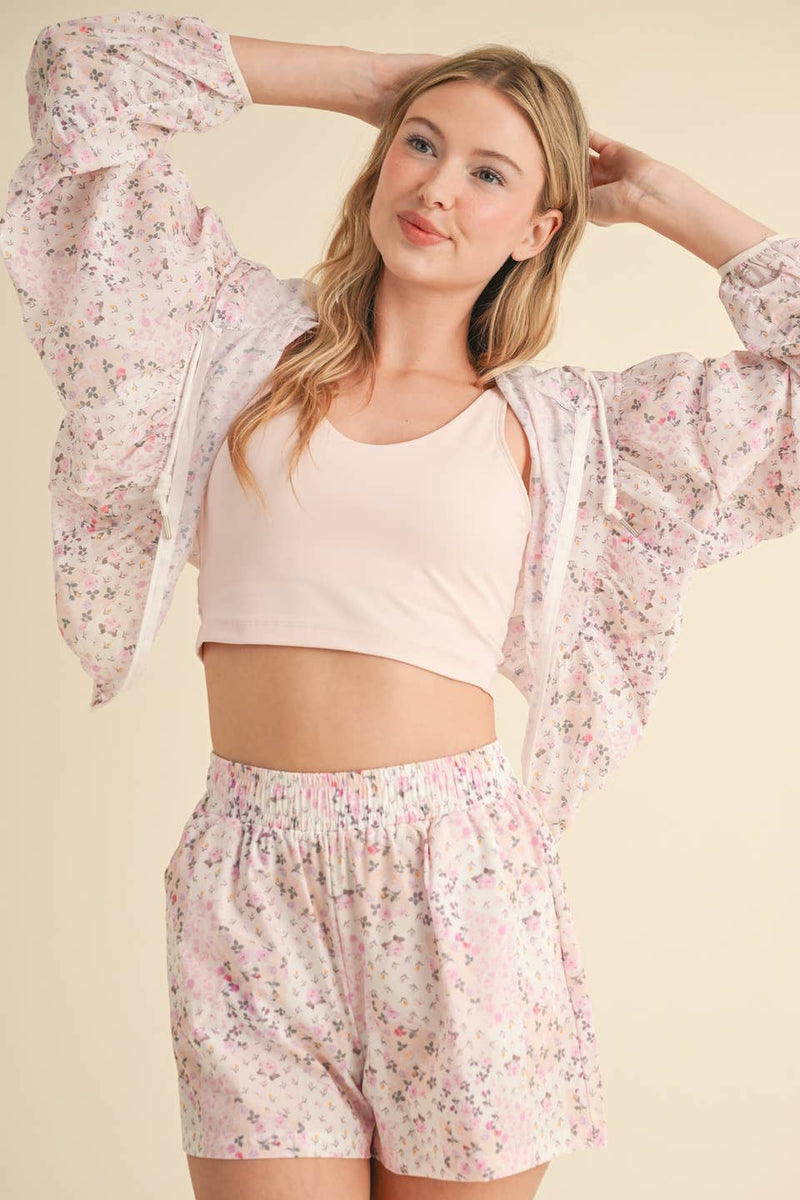 Lightweight Patchwork Print Jacket: Patchwork / L