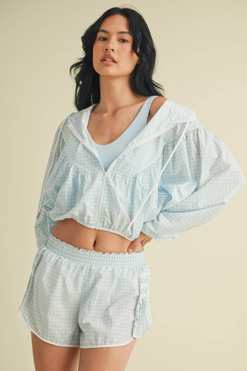 Lightweight Gingham Print Jacket