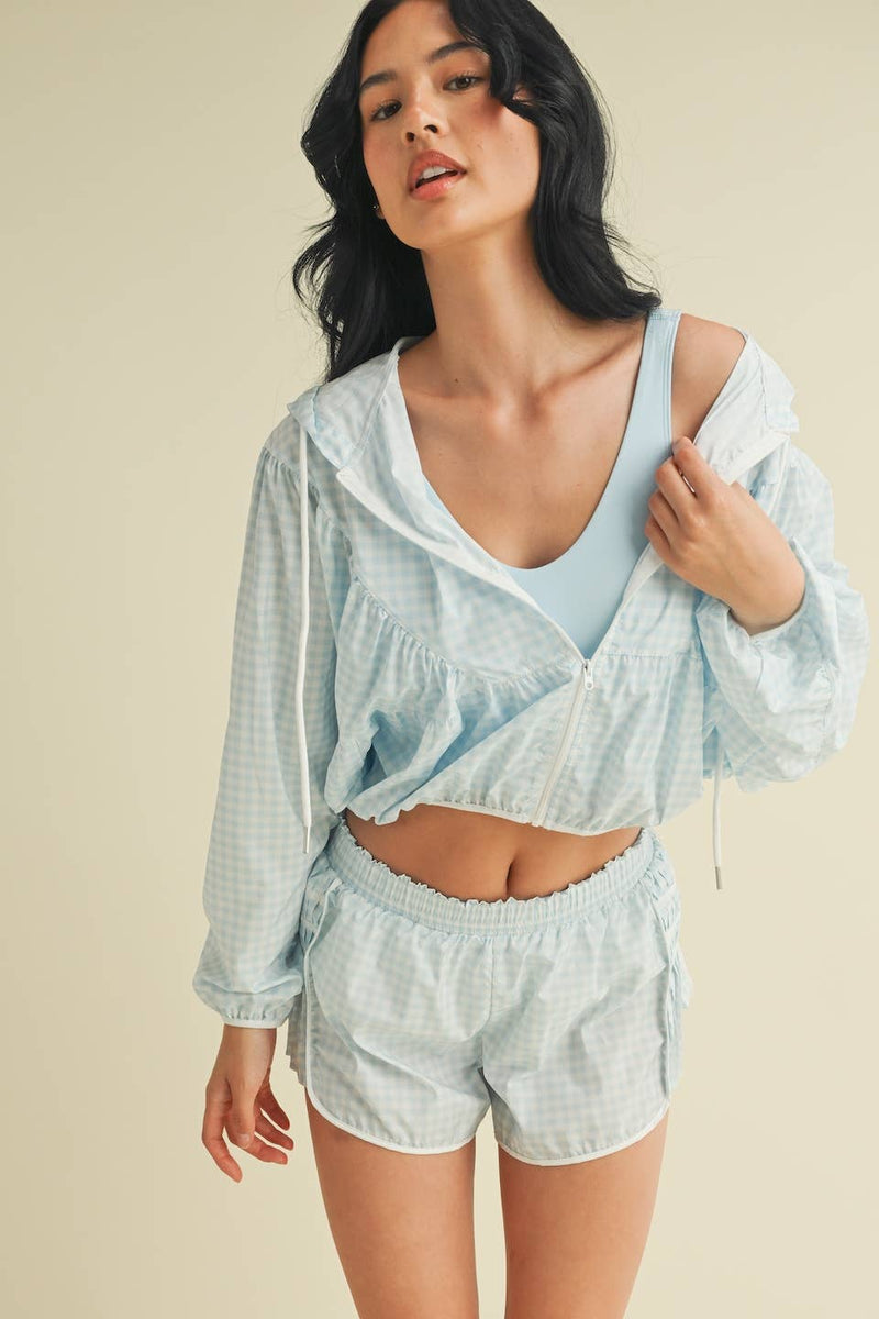 Lightweight Gingham Print Jacket