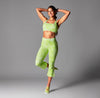 Square Neck Bra in lime tropic toile