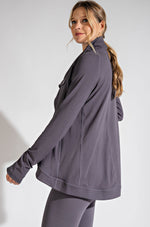 Asymmetric jacket with cowl neck