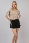 Side Pleated Detail Activewear Shorts