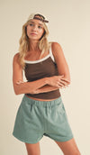 Classic Ribbed Tank Top with Contrast Binding