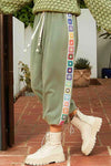Baggy Fit Square Patch Trim Elastic French Terry Joggers