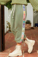 Baggy Fit Square Patch Trim Elastic French Terry Joggers
