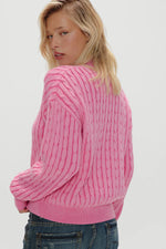 Bea Cable Knit Zip Up Sweater
