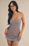 Gingham Print Sweetheart Dress