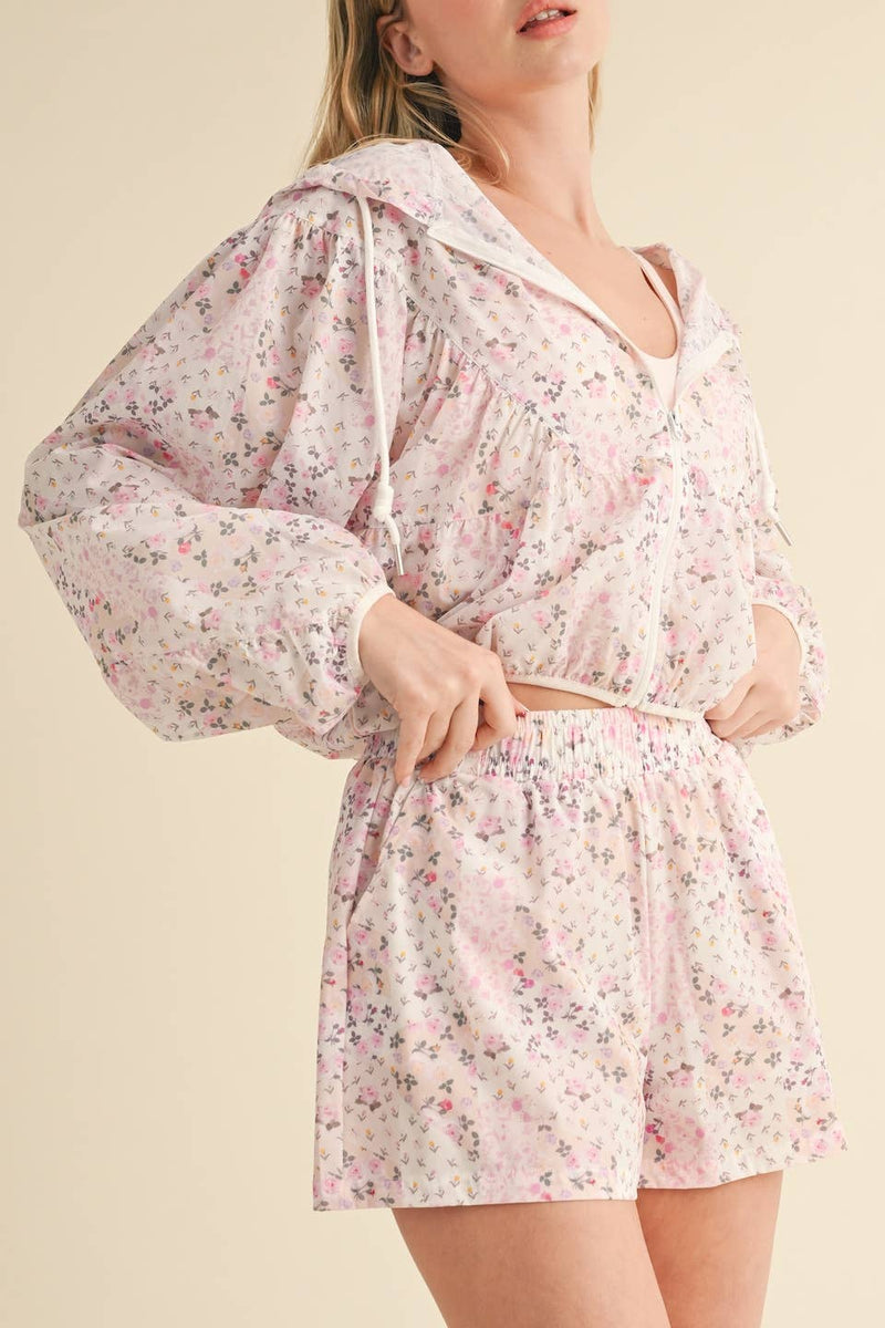 Lightweight Patchwork Print Jacket: Patchwork / L