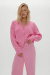 Bea Cable Knit Zip Up Sweater