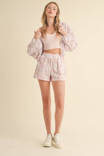 Lightweight Patchwork Print Jacket: Patchwork / L
