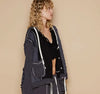 Cut sew multi fabric hooded shacket