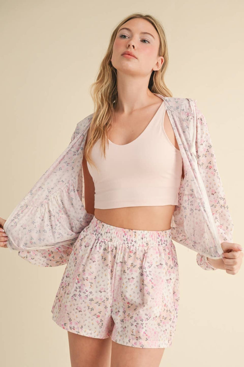 Lightweight Patchwork Print Jacket: Patchwork / L