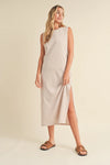 Sleeveless Terry Cloth Midi Dress