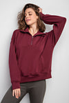 Modal Poly Span Quarter Zip Mock Neck Pullover