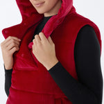 Ribbed Velour Puffer Vest