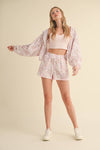 Lightweight Patchwork Print Jacket: Patchwork / L