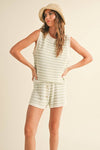 Striped Crochet Tank and Shorts Set