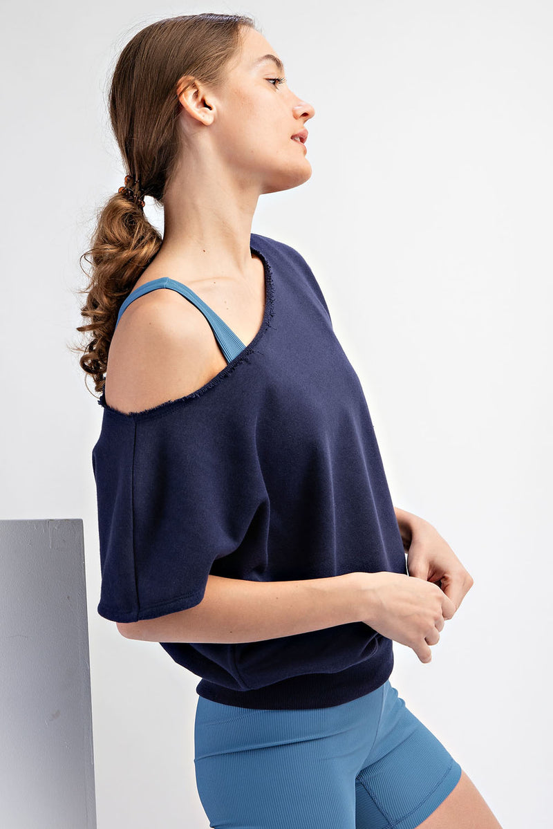 French Terry Off Shoulder Top