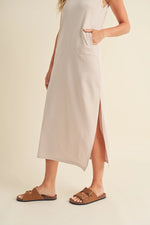 Sleeveless Terry Cloth Midi Dress