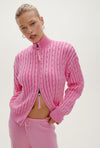 Bea Cable Knit Zip Up Sweater