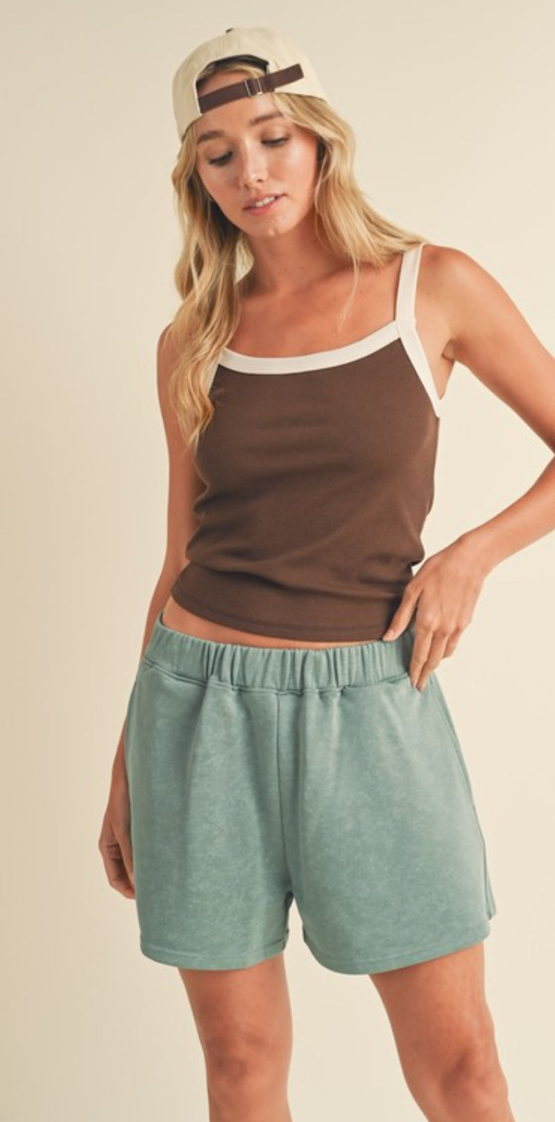 Classic Ribbed Tank Top with Contrast Binding