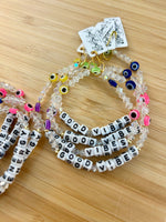 Evil Eye Affirmation Word Bracelet Yoga Word