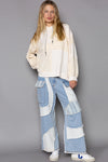 Balloon Sleeve Cut Sew Sweater Knit Top