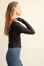 Recycled Butter Square Neck Long Sleeve