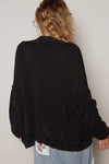 Vintage washed knit long sleeve sweater cardigan