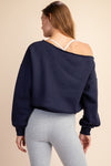 French Terry Fleece Off Shoulder Top