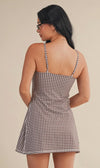 Gingham Print Sweetheart Dress