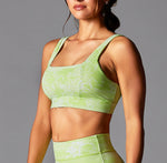 Square Neck Bra in lime tropic toile