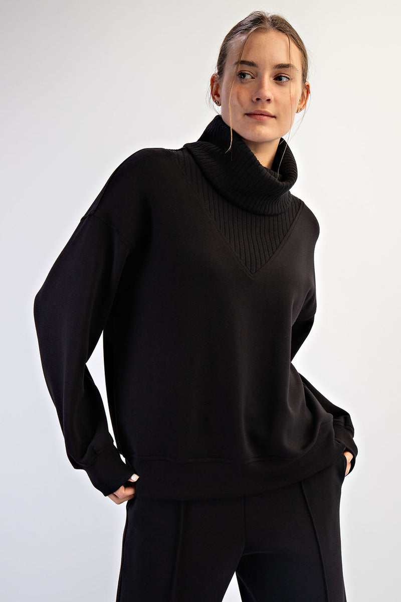 Modal Scuba Luxe V-Turtleneck