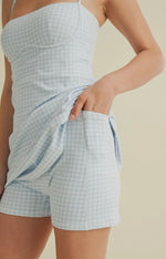 Gingham Print Sweetheart Dress