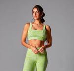 Square Neck Bra in lime tropic toile