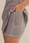 Gingham Print Sweetheart Dress