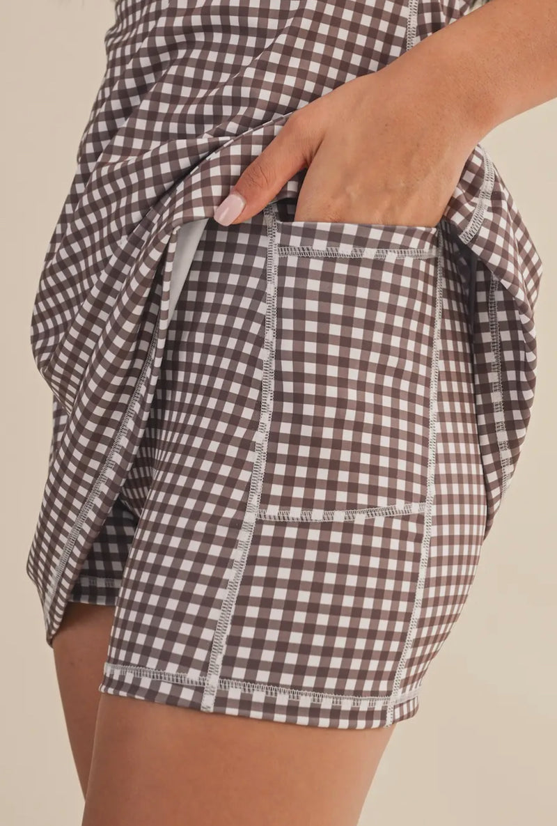 Gingham Print Sweetheart Dress