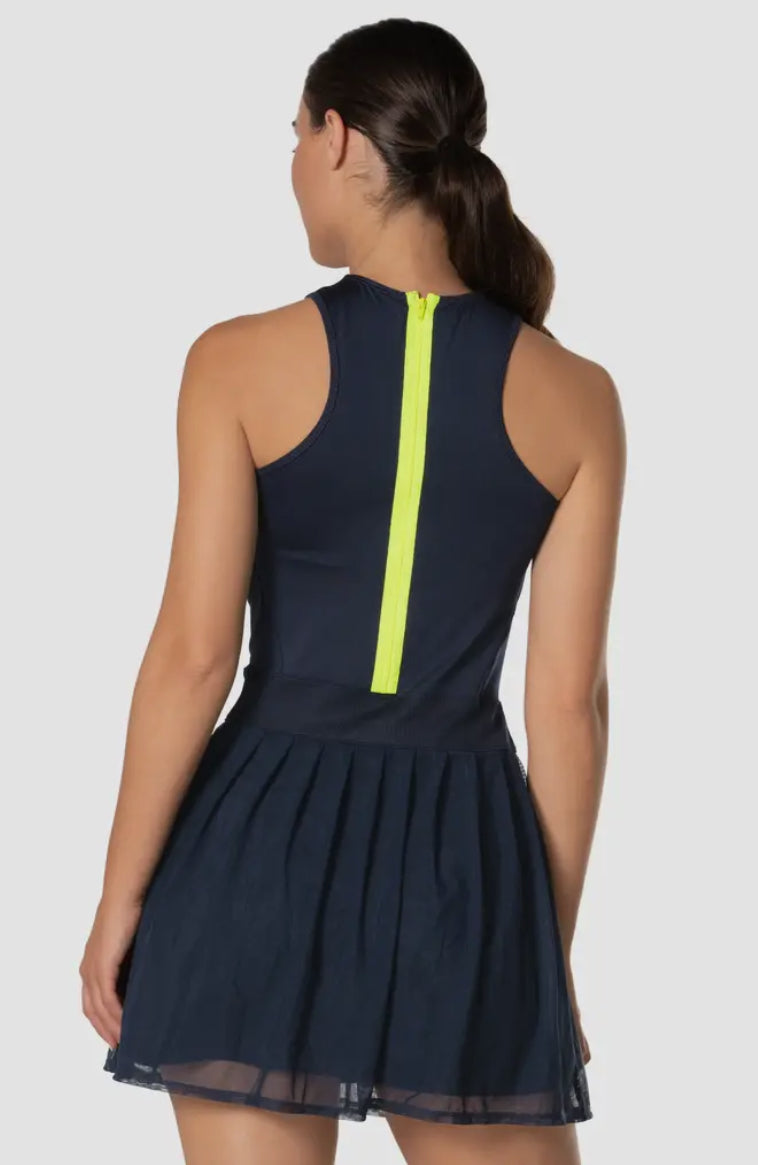 Women’s Next Level Tennis Dress with Neon Zipper