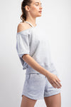 French Terry Off Shoulder Top