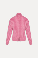 Bea Cable Knit Zip Up Sweater